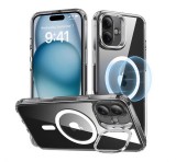 ESR CH HALOLOCK szilikon telefonvédő (ütésállóság, légpárnás sarok, kitámasztó, MagSafe) ÁTLÁTSZÓ Apple iPhone 16 Plus