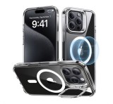 ESR CH HALOLOCK szilikon telefonvédő (ütésállóság, légpárnás sarok, kitámasztó, MagSafe) ÁTLÁTSZÓ Apple iPhone 16 Pro