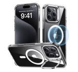 ESR CH HALOLOCK szilikon telefonvédő (ütésállóság, légpárnás sarok, kitámasztó, MagSafe) ÁTLÁTSZÓ Apple iPhone 16 Pro Max