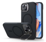 ESR CLOUD szilikon telefonvédő (közepesen ütésálló, légpárnás sarok, Magsafe kompatibilis, kitámasztó) FEKETE Apple iPhone 15 Plus