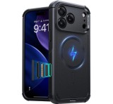 ESR CYBER HALOLOCK defender műanyag telefonvédő (erős ütésállóság, légpárnás sarok, MagSafe) FEKETE Apple iPhone 17 Pro
