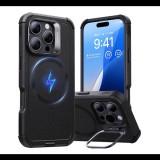 ESR CYBER TOUGH HALOLOCK szilikon telefonvédő (ütésállóság, légpárnás sarok, kitámasztó, MagSafe) FEKETE Apple iPhone 16 Pro Max (GP-164272) (GP-164272)