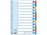 Esselte "Mylar" 12 részes A4 laminált karton regiszter, színes
