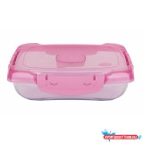Ételtároló doboz 0,7 literes csatos és szelepes mikrós-fagyasztós_lányos színek