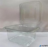 . Ételtároló doboz, egybefedeles, műanyag, szögletes, 375 ml, 100 db, "Party", víztiszta