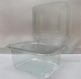 . Ételtároló doboz, egybefedeles, műanyag, szögletes, 500 ml, 100 db, Party, víztiszta (KHMU292)