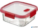 Ételtartó, szögletes, üveg, 0,7 l, CURVER "Smart Cook", piros