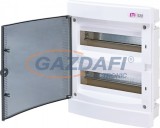 ETI 001101012 ECM24PT DIDO-E 2x12 modulos elosztó szekrény, süllyesztett, átlátszó ajtó