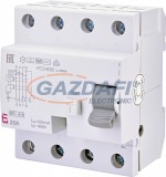 ETI 002063642 EFI-4B 25A 100mA áram-védőkapcsoló, 4p, váltó, pulzáló, egyen és nagy frekvenciás (1kHz) hibaáramot érzékelő, azonali kioldású