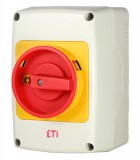 ETI 004773176 CS 25 91 PNLK tokozott kétpólusú sárga-piros BE-KI kapcsoló, lakatolható 25A