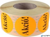 . Etikett, 38 mm kör, "AKCIÓ" felirattal, 1000 etikett/tekercs, narancs