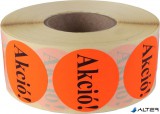 . Etikett, 38 mm kör, "AKCIÓ" felirattal, 1000 etikett/tekercs, piros