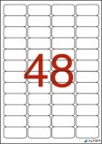 Etikett, 45,7x21,2 mm, poliészter, időjárásálló, kerekített sarkú, fehér, APLI, 960 etikett/csomag