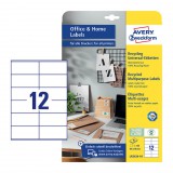 Etikett címke 105x48 mm, Avery Zweckform, Fehér színű, (10 ív/doboz)