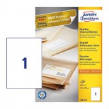 Etikett címke 210x297 mm, Avery Zweckform, Fehér színű, (100 ív/doboz)