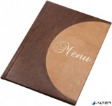 Étlaptartó, A4, bőrhatású, PANTA PLAST 'Félkör Menu', sötétbarna-világos barna