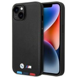 Etui BMW BMHCP14M22PTDK iPhone 14 Plus 6,7" fekete bőr bélyegző Tricolor tok