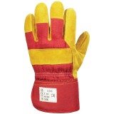 Euro Protection EP munkavédelmi bőrkesztyű, téli, sárga marhahasíték/piros vászon, polár 10-es méret