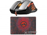 Everest Egér Gamer és egér pad - SGM-X7 PRO (7200DPI, 7 gomb, harisnyázott kábel, fekete)
