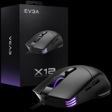EVGA X12 Vezetékes Gaming Egér - Fekete (905-W1-12BK-KR)