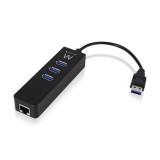 Ewent EW1140 3 Portos USB 3.1 Gen1 (USB 3.0) Hub, Gigabit hálózati porttal (EW1140) - USB Elosztó