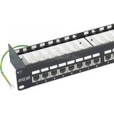 Excel Cat.6 FTP 24 portos patchpanel, 1U, fekete (100-013)