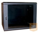 Excel-Networking Excel WBFP15.5SGB 15U 600X500mm mély 19"-os fali rack szekrény, fekete színben