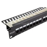 Excel Patch panel 24-es Cat.5e UTP tehermentesítővel,1U (100-460)