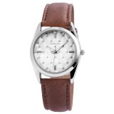 Excellanc barna műbőr szíjas női karóra díszes számlappal, kristályokkal