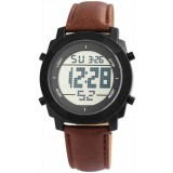 Excellanc digitális férfi karóra barna műbőr szíjjal