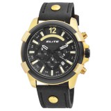 Excellanc Elite kronográfos cseppálló férfi karóra fekete műbőr szíjjal