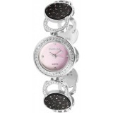 Excellanc fekete dekor fémszíjas női karóra II.