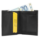 Excellanc férfi pénztárca valódi bőrből, 10x8 cm, fekete