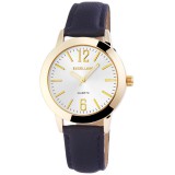 Excellanc kék szíjas letisztult női karóra, rose gold óratokkal