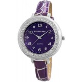 Excellanc női karóra, lila szíjjal, strasszos