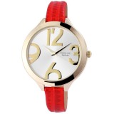 Excellanc piros műbőr szíjas dizájn női karóra