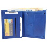 Excellanc uniszex pénztárca valódi bőrből, 12x9 cm, sötétkék II.