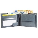 Excellanc uniszex pénztárca valódi bőrből, 9x12 cm, világoskék