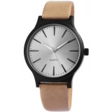 Excellanc vagány férfi karóra műbőr szíjjal, bézs-fekete