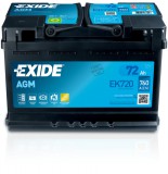 EXIDE AGM EK720 START-STOP akkumulátor 12 V 72 Ah 760 A jobb+