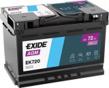 EXIDE AGM EK720 START-STOP akkumulátor 12 V 72 Ah 760 A jobb+