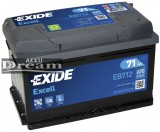 Exide Excell 12V 71Ah 670A J+