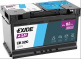 EXIDE Start-Stop AGM 12V 82Ah 800A jobb+ autó akkumulátor
