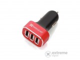 ExoGear ExoCharge 3 port 5.1A univerzális USB autós töltő, piros