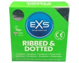 EXS Ribbed, Dotted and Flared - pontozott óvszer (3db)
