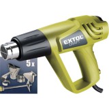 EXTOL 411023 hőlégfúvó, 2000W két fokozatú, 1000W/2000W; 350/550°C, 300/500 L/perc, kofferban, tartozékokkal