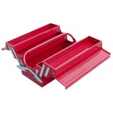 EXTOL 81843 szerszámosláda fém 40×20×20cm, 5 rekesz, festett lemez, piros, lakatolható