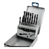 EXTOL 8801191 fémcsigafúró klt, HSS, DIN 338, fém dobozban;1,0-10,0mm, 19 db