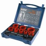 EXTOL 8801604 körkivágó klt.,HSS Bi-metál,13db-os,(19-22-29-35-38-44-51-57-64mm) műanyag,fa,gipszk.,ALU,réz, vas,acél,rozsdamentesa.