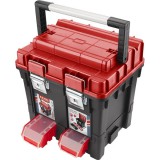 EXTOL 8856083 szerszámosláda profi erős, műanyag 440×350×440mm, fémcsatos, tálcával, lakatolható, ALU nyél